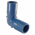 Swivel 1 in. Insert x 1 in. Dia. Insert Polypropylene Irrigation 90 deg Elbow, Blue SW1492869